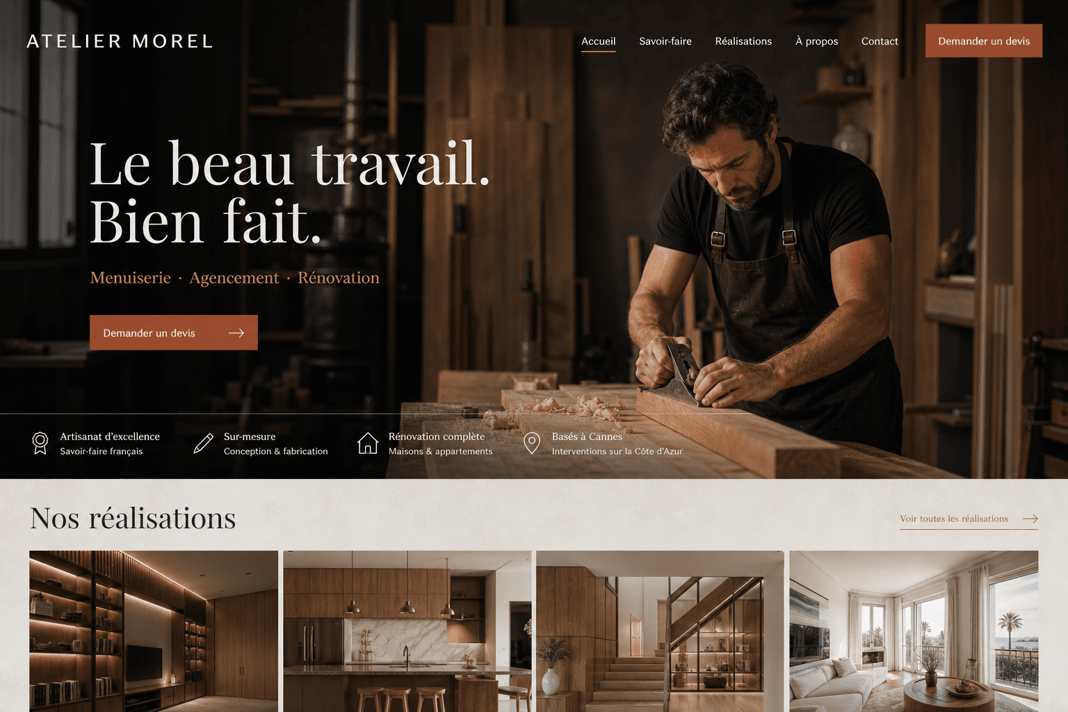 Atelier Morel — Artisan · Présentation & demande de devis